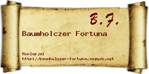 Baumholczer Fortuna névjegykártya